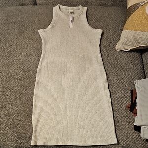 PINK Victoria's Secret Light Gray Ribbed Midi Dress